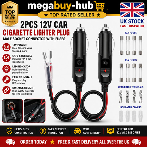 2pack 12v 15a fused - 12v, car